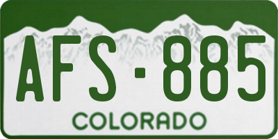 CO license plate AFS885