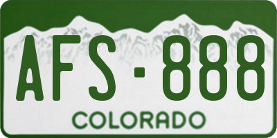 CO license plate AFS888