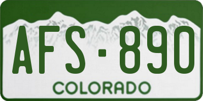 CO license plate AFS890