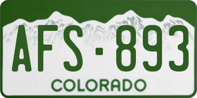 CO license plate AFS893