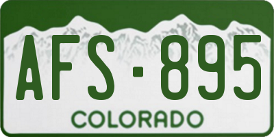 CO license plate AFS895