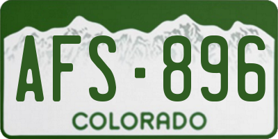 CO license plate AFS896