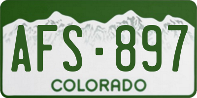 CO license plate AFS897