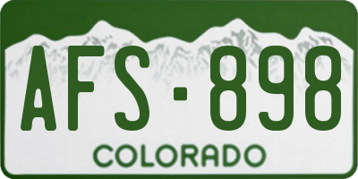 CO license plate AFS898