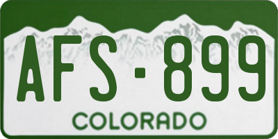 CO license plate AFS899
