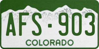CO license plate AFS903