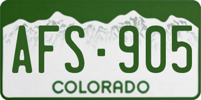 CO license plate AFS905