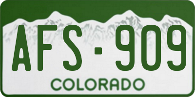 CO license plate AFS909