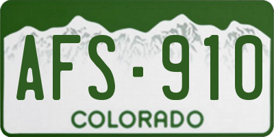 CO license plate AFS910