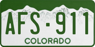 CO license plate AFS911