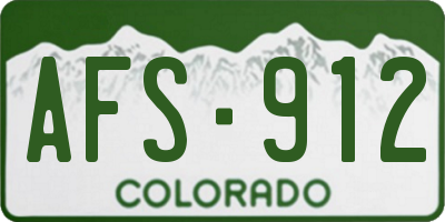 CO license plate AFS912
