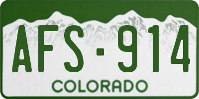 CO license plate AFS914