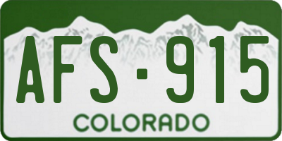 CO license plate AFS915