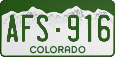 CO license plate AFS916