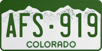 CO license plate AFS919