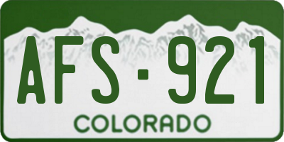 CO license plate AFS921