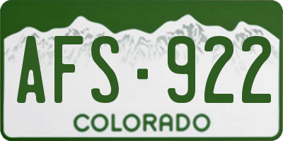 CO license plate AFS922