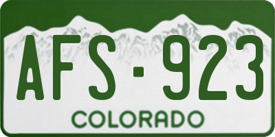 CO license plate AFS923