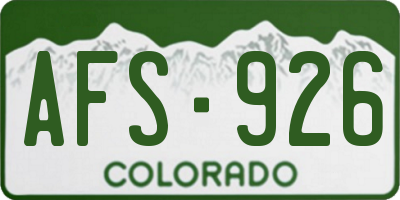 CO license plate AFS926