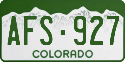 CO license plate AFS927