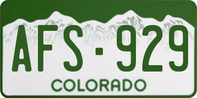 CO license plate AFS929