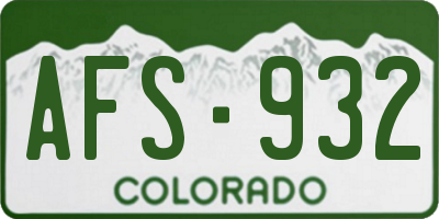 CO license plate AFS932