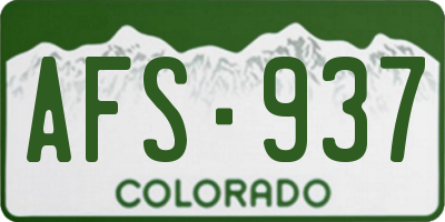 CO license plate AFS937