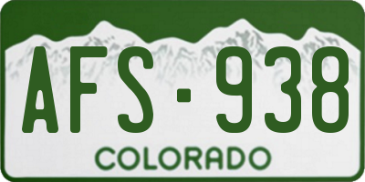 CO license plate AFS938