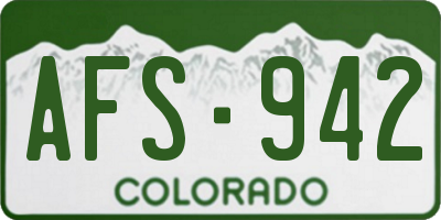 CO license plate AFS942