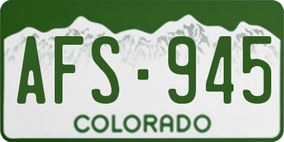 CO license plate AFS945