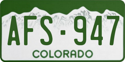 CO license plate AFS947