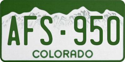 CO license plate AFS950