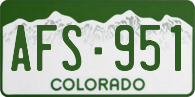CO license plate AFS951