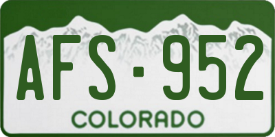 CO license plate AFS952