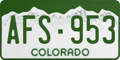 CO license plate AFS953
