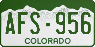 CO license plate AFS956