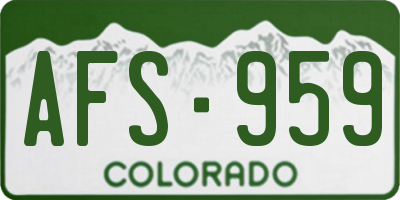 CO license plate AFS959