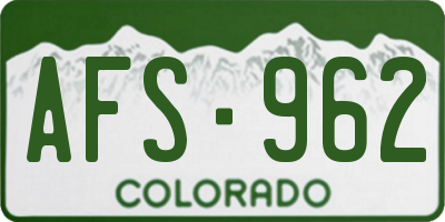 CO license plate AFS962