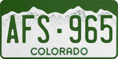CO license plate AFS965