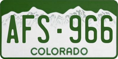 CO license plate AFS966