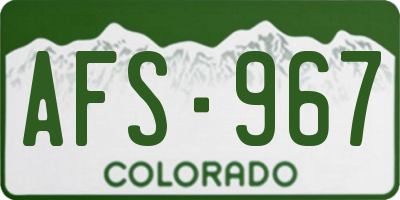 CO license plate AFS967