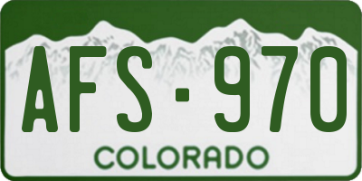 CO license plate AFS970