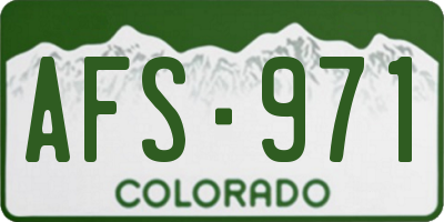 CO license plate AFS971