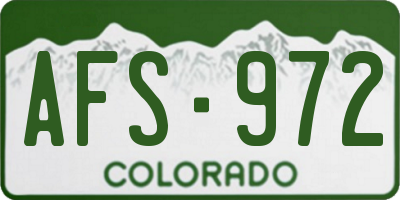 CO license plate AFS972