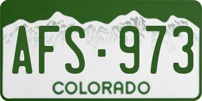 CO license plate AFS973