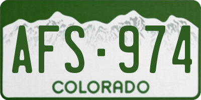 CO license plate AFS974