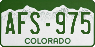 CO license plate AFS975