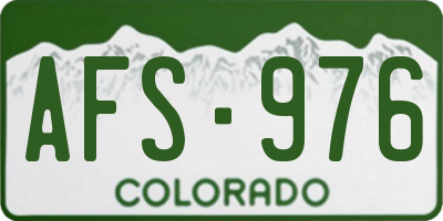 CO license plate AFS976