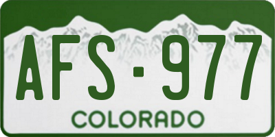 CO license plate AFS977