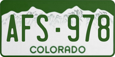CO license plate AFS978